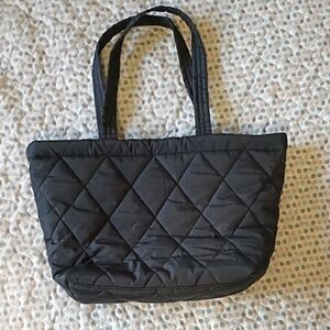 Quilted Black Tote Bag